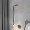 Nordic copper glass bedroom wall lamp