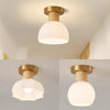 Cream style solid wood ceiling lamp