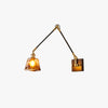 Medieval Wabi-sabi style brass retro glass bedroom bedside adjustable dining room living room decorative wall lamp