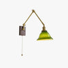 Nordic retro Japanese style long arm telescopic with switch bedroom bedside reading wall lamp