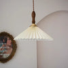 Vintage Pleated Chandelier Walnut