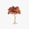 All copper ostrich feather table lamp