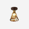 Walnut grain glass corridor ceiling lamp