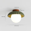 Creative round ball straw hat ceiling lamp