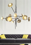 Creative golden trumpet chandelier