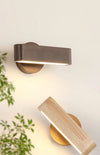 Solid wood LED wall light