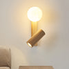 Nordic solid wood bedroom wall lamp