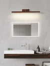 Solid wood long mirror front wall lamp