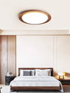 Ultra-thin walnut bedroom ceiling lamp