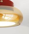 French retro glass ceiling lamp