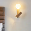 Nordic solid wood bedroom wall lamp