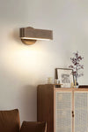 Solid wood LED wall light