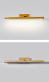 Solid wood long mirror front wall lamp