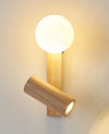 Nordic solid wood bedroom wall lamp