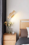 Solid wood LED wall light