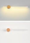 Minimalist solid wood strip LED wall light