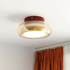 French retro glass ceiling lamp