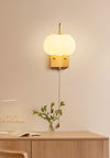 Creative cotton shape solid wood wall lamp