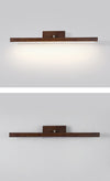 Solid wood long mirror front wall lamp