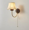 Vintage solid wood bedroom wall lamp