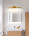 Solid wood long mirror front wall lamp