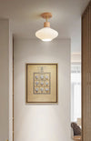 Cream style solid wood ceiling lamp