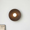 Vintage solid wood disc wall lamp