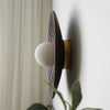 Vintage solid wood disc wall lamp