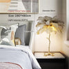 All copper ostrich feather table lamp