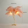 All copper ostrich feather table lamp