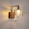 Japanese style retro glass bedroom bedside wall lamp