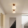 Cream style solid wood ceiling lamp