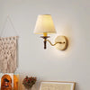 All copper solid wood bedside wall lamp