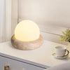 Cream Yellow Travertine Bedside Table Lamp