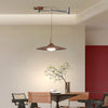 Walnut wood grain ceiling lamp with movable swing arm