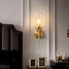 Full copper glass bedside aisle wall lamp