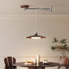 Walnut wood grain ceiling lamp with movable swing arm