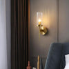 Full copper glass bedside aisle wall lamp