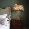 All copper ostrich feather table lamp