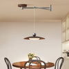 Walnut wood grain ceiling lamp with movable swing arm