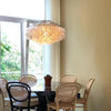 French style living room shell chandelier