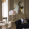 All copper ostrich feather table lamp