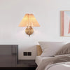 Pleated fabric bedroom bedside wall lamp