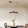 Walnut wood grain ceiling lamp with movable swing arm