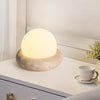 Cream Yellow Travertine Bedside Table Lamp