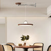 Walnut wood grain ceiling lamp with movable swing arm