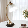 French retro flower glass table lamp