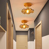 American retro solid wood glass corridor ceiling lamp