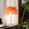 All copper ostrich feather table lamp