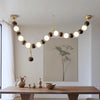 Medieval style long strip solid wood ball chandelier